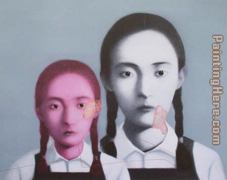 Two Sisters painting - Zhang Xiaogang Two Sisters art painting